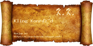 Kling Konrád névjegykártya