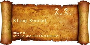 Kling Konrád névjegykártya